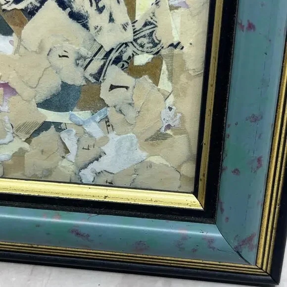 Original Framed Mixed Media Art Collage 5x7 Periodic TH2